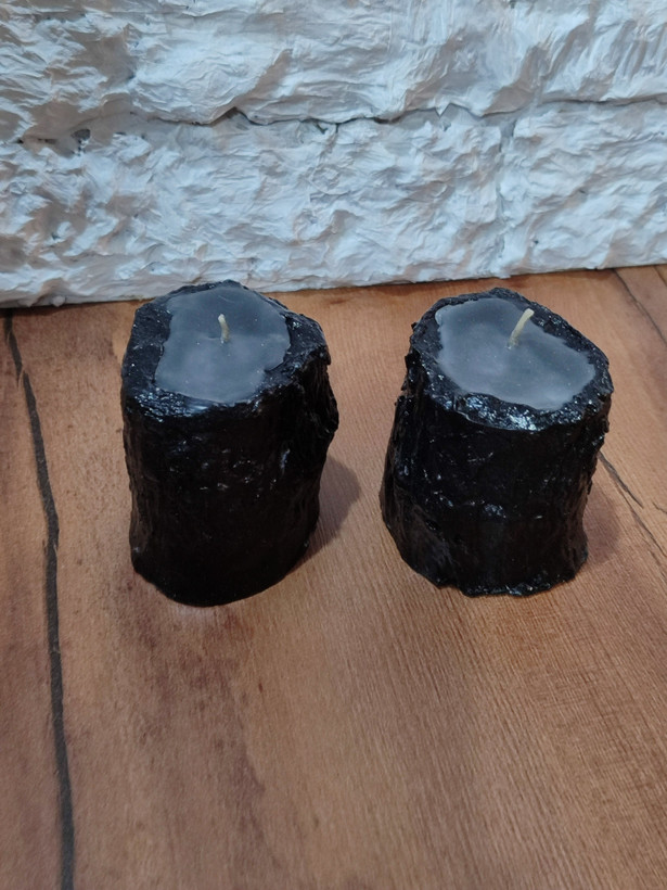 شمع طرح درخت مشکی با پارافین مشکی