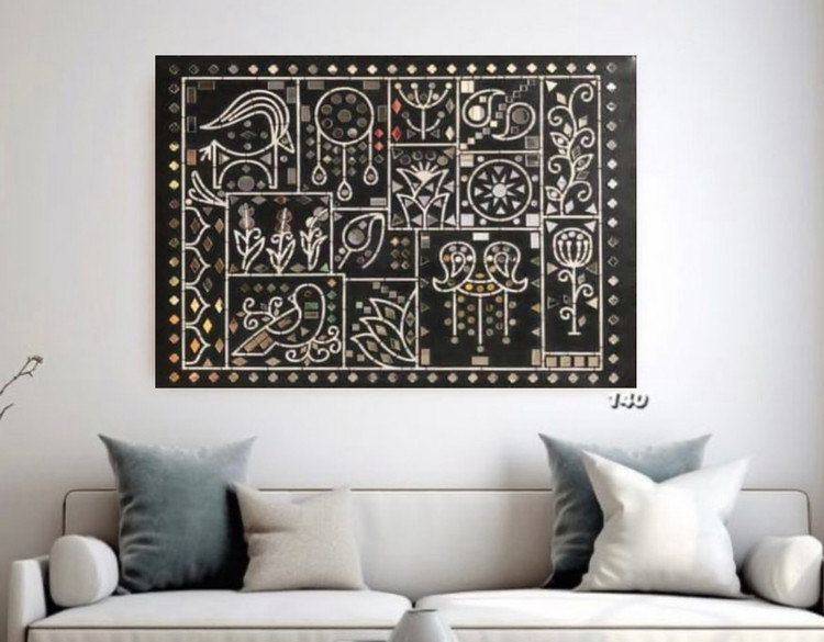تابلوی لیپان آرت زمینه مشکی در دکوراسیون منزل