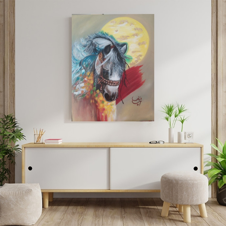 تابلو رنگ روغن اسب