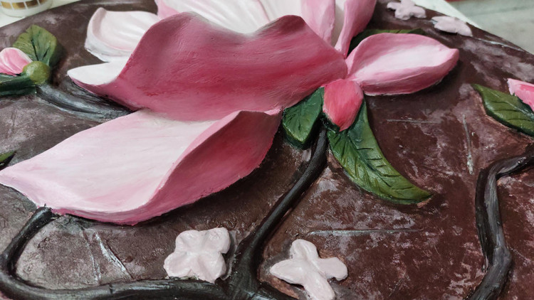 گلبرگهای صورتی گل برجسته