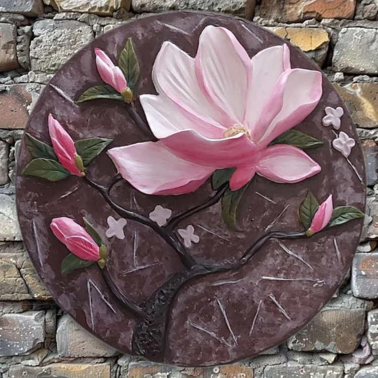 تابلوی گچبری گل صورتی